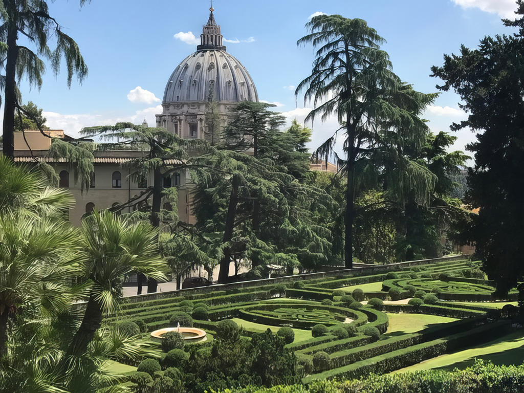 Walking in the footsteps of Michelangelo : The Vatican Gardens, Rome.